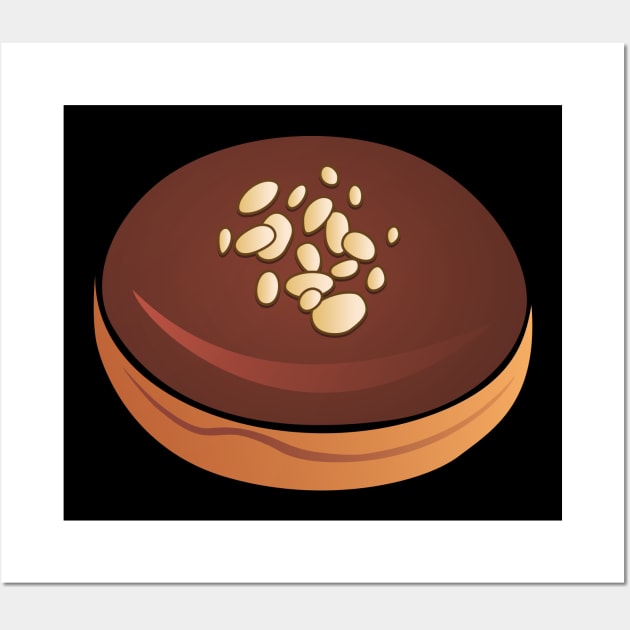 Chocolate Donut With Macadamia Nuts Wall Art by InkyArt